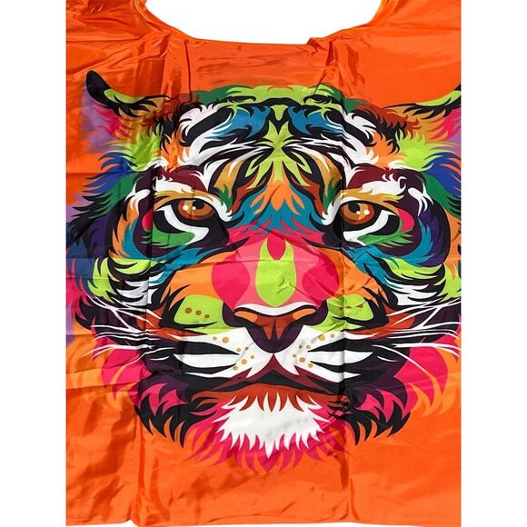 Colorful Tiger Tote Bag Unisex Orange - Picture 7 of 11